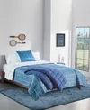 Lacoste Ashcombe 2 Piece Check Comforter Set, Twin In Blue