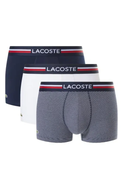 Lacoste Assorted 3-pack Boxer Briefs In Blue