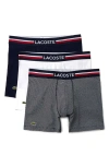 Lacoste Assorted 3-pack Logo Boxer Briefs In Multi