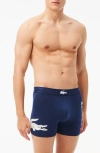 Lacoste Assorted 3-pack Stretch Cotton Boxer Briefs In Blue