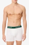 Lacoste Assorted 3-pack Stretch Cotton Boxer Briefs In White