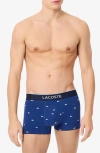 Lacoste Assorted 3-pack Stretch Cotton Boxer Briefs In Blue