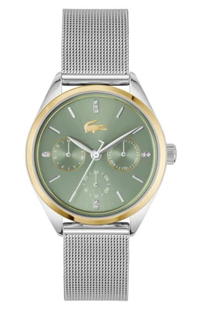 Lacoste Atena Multifunction Mesh Strap Watch, 34mm In Silver