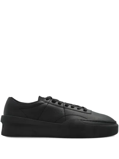 Lacoste Aura Leather Sneakers In Black