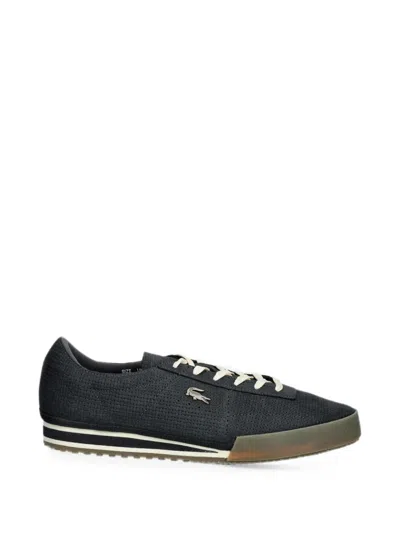 Lacoste Aura Perforated Logo-plaque Sneakers In Gray