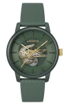 Lacoste Automatique Leather Strap Watch, 44mm In Khaki