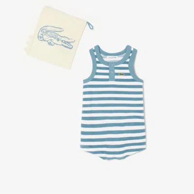 Lacoste Babies' Striped Terry Onesie - 12m In White