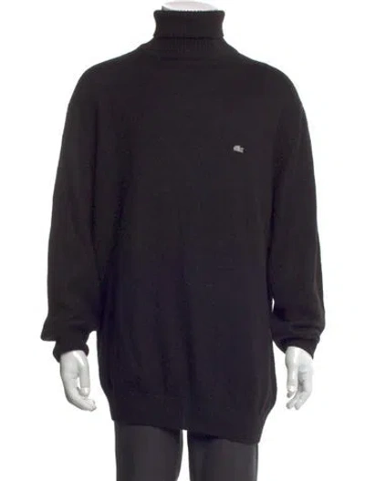 Pre-owned Lacoste Baby Alpaca Turtleneck Pullover In Black