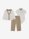 Lacoste Baby Boys Mon Premier 3 Piece Set In Burgundy