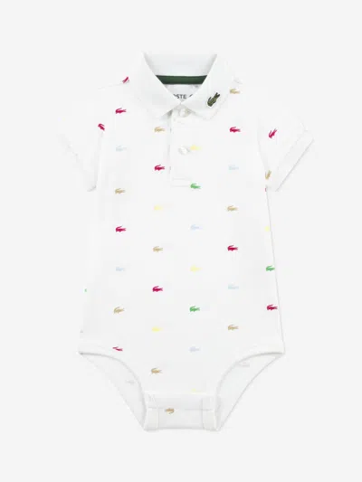 Lacoste Baby Boys Pique Bodysuit In White