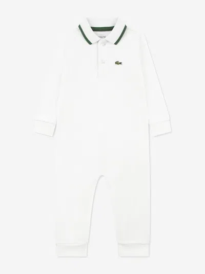 Lacoste Baby Pique Romper In White