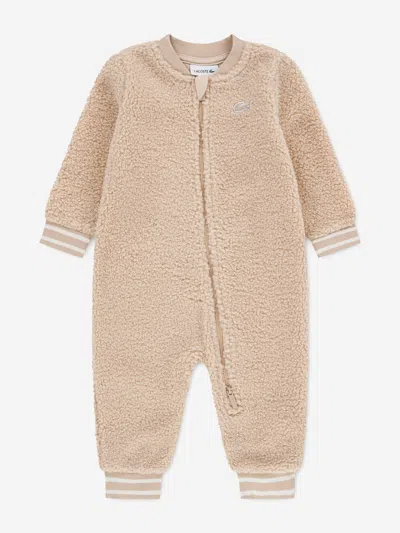 Lacoste Kids'  Baby Sherpa Romper In Beige