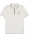 Lacoste Badge-print Polo Shirt In Neutral