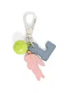 Lacoste Ball Logo Charm Keyring In Multi