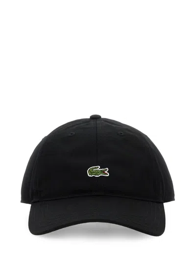 Lacoste Baseball Hat With Logo In Black
