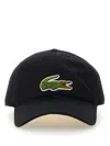 Lacoste Baseball Hat With Logo Embroidery In Black