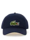 Lacoste Unisex Adjustable Organic Cotton Twill Cap In Blue