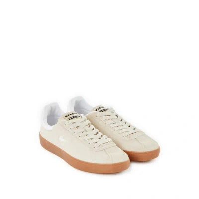 Lacoste Baseshot Leather Sneakers In Beige