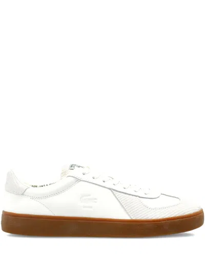 Lacoste Baseshot Pro Corduroy Panelled Trainers In White