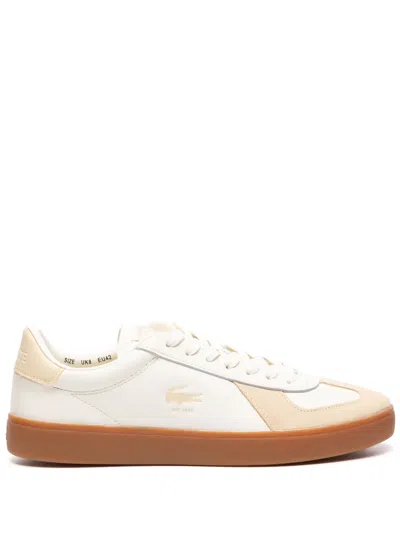 Lacoste Baseshot Pro Leather Sneakers In Ab0lt Ylw/gum