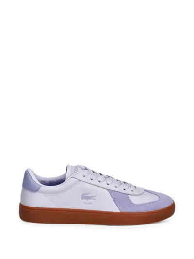 Lacoste Baseshot Pro Logo-patch Panelled Sneakers In Purple