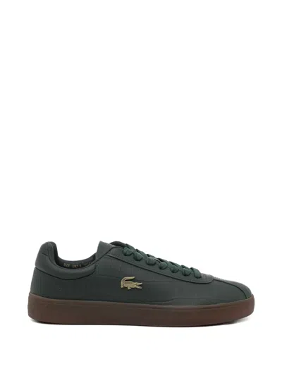 Lacoste Baseshot Croc Debossed Low Top Sneaker In Green