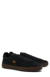 Lacoste Baseshot Suede Sneaker In Black/dark Gum