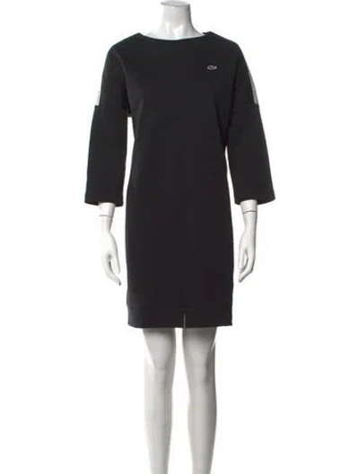 Pre-owned Lacoste Bateau Neckline Mini Dress In Black