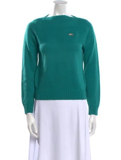 Pre-owned Lacoste Bateau Neckline Sweater In Green