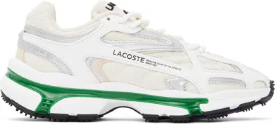Lacoste Beige & White L003 2k24 Sneakers In 082wht/grn