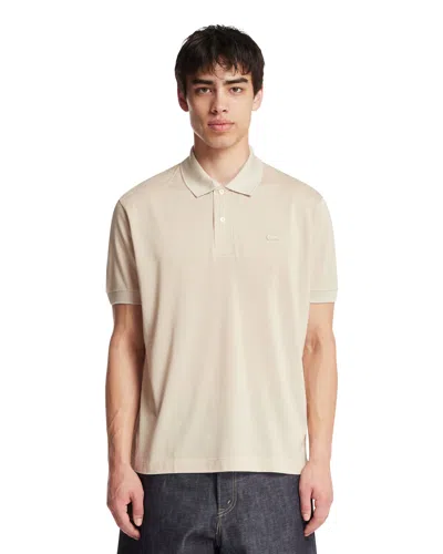 Lacoste Beige Classic Fit Silk Pique Polo In Neutral