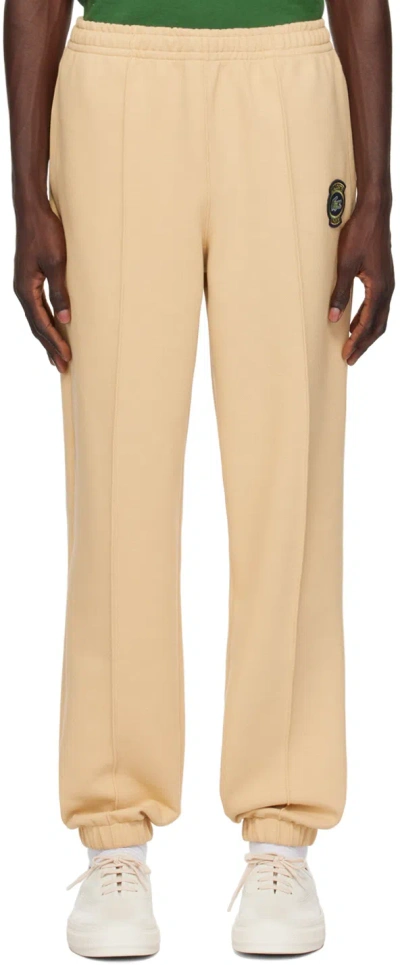 Lacoste Beige Pinched Seam Sweatpants In Croissant