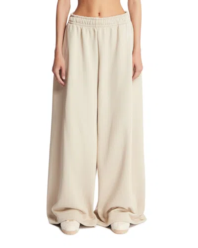 Lacoste Beige Satin Joggers In Metallic