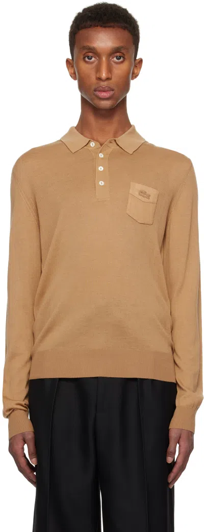 Lacoste Beige Wool Polo In Z1s