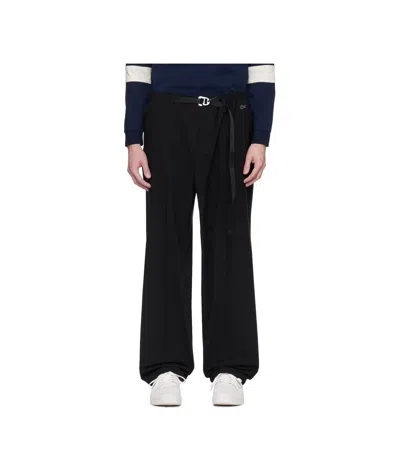 Lacoste Belt Loops Slacks In Black