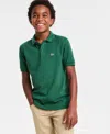 Lacoste Big Boys Cotton Petit Pique Polo Shirt In Green