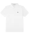 Lacoste Logo-embroidered Short-sleeved Polo Shirt In White