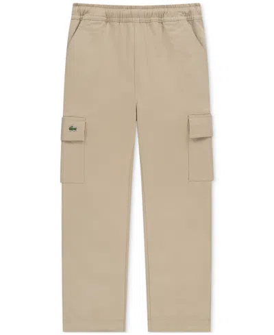Lacoste Kids' Big Boys Stretch Twill Cargo Pants In Neutral