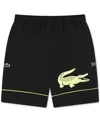 Lacoste Big Boys Ultradry Big Croc Woven Shorts In Black