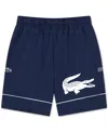Lacoste Big Boys Ultradry Big Croc Woven Shorts In Blue