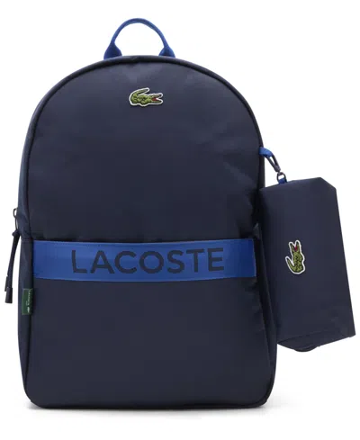 Lacoste Big Kids Pencil Bag Backpack In Blue