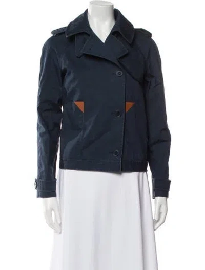 Pre-owned Lacoste Biker Jacket In Blue