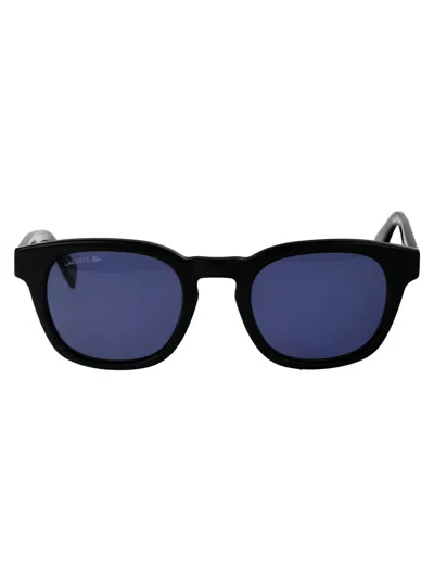 Lacoste Black Acetate Sunglasses In Multi