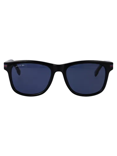 Lacoste Black Acetate Sunglasses In Multi