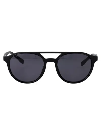 Lacoste Black Acetate Sunglasses In Multi