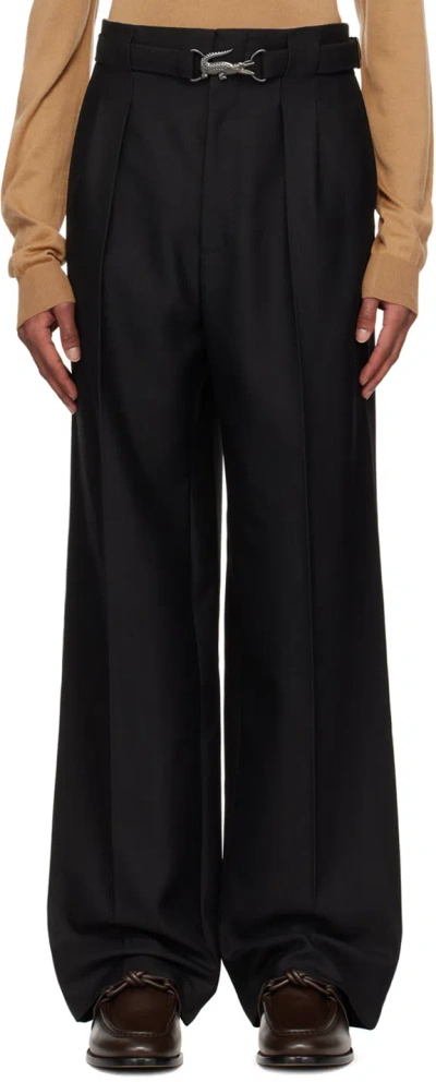 Lacoste Black Fitted Trousers In 031