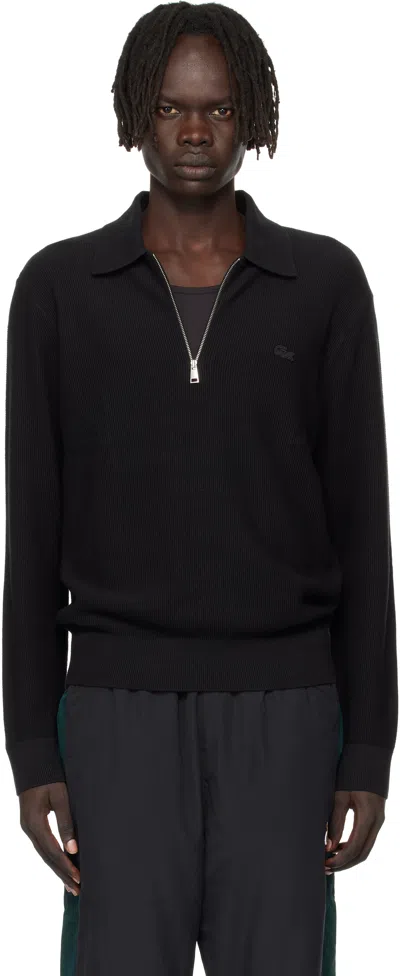 Lacoste Black Half-zip Polo
