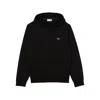 Lacoste Cotton Blend Sweatshirt With Adjustable Hood In Black