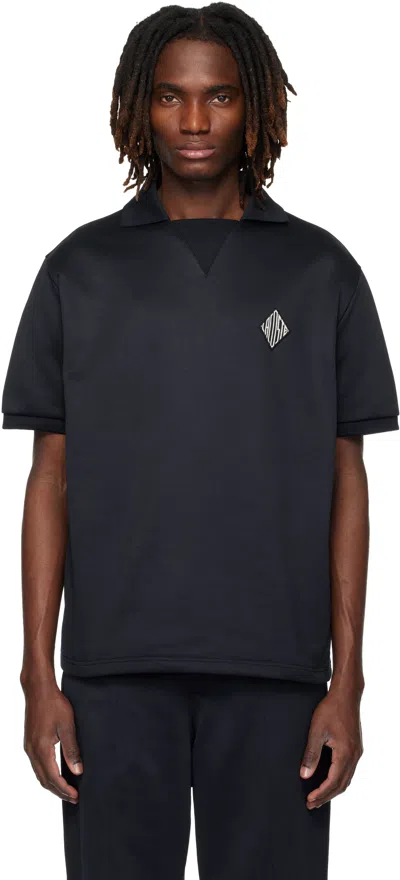 Lacoste Black Loose Fit Badge Accent Fleece Polo