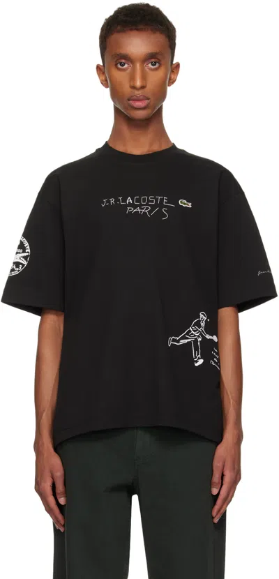 Lacoste Black Loose Fit T-shirt In 031